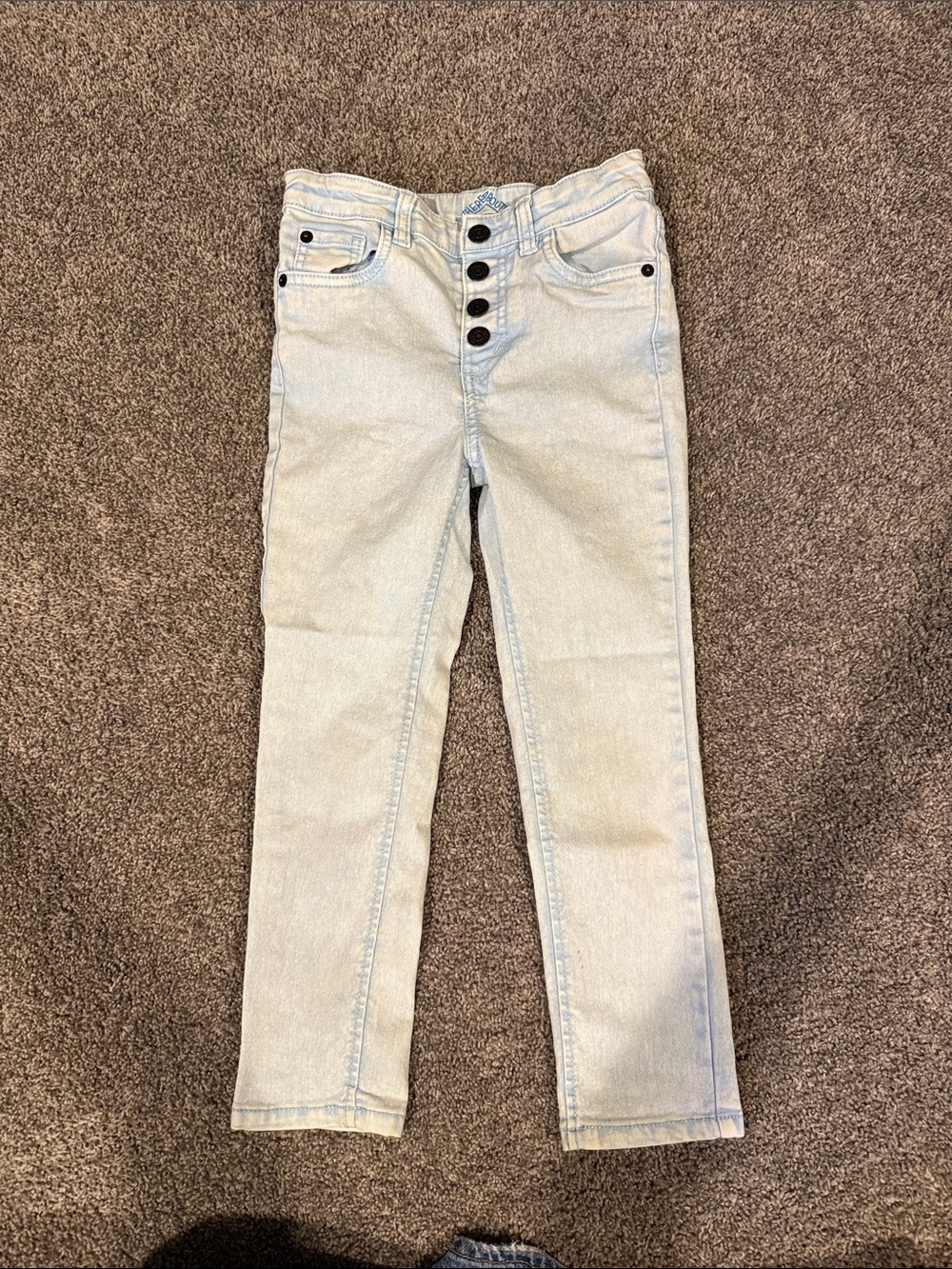 Light Wash girls High-Rise Button-Fly Jeans